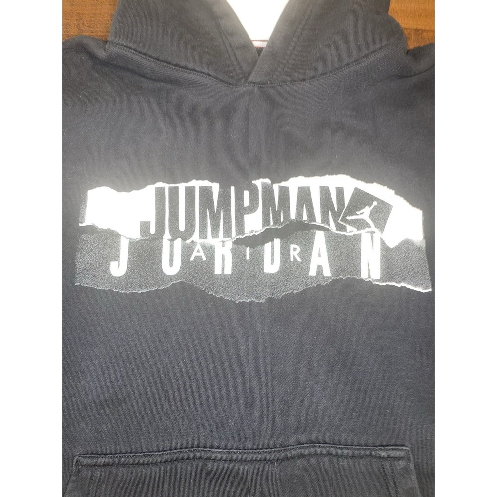 Nike Jordan Jumpman Essentials Graphic Hoodie (Men's Size L) Black / White - Picture 2 of 5